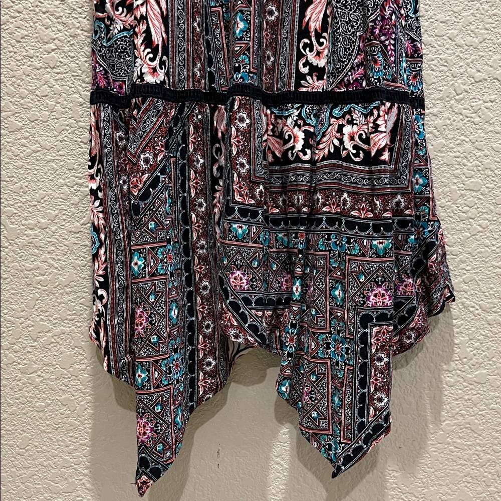 Xhilaration Asymmetrical Dress in Teal and Pink Paisley - Picture 5 of 7